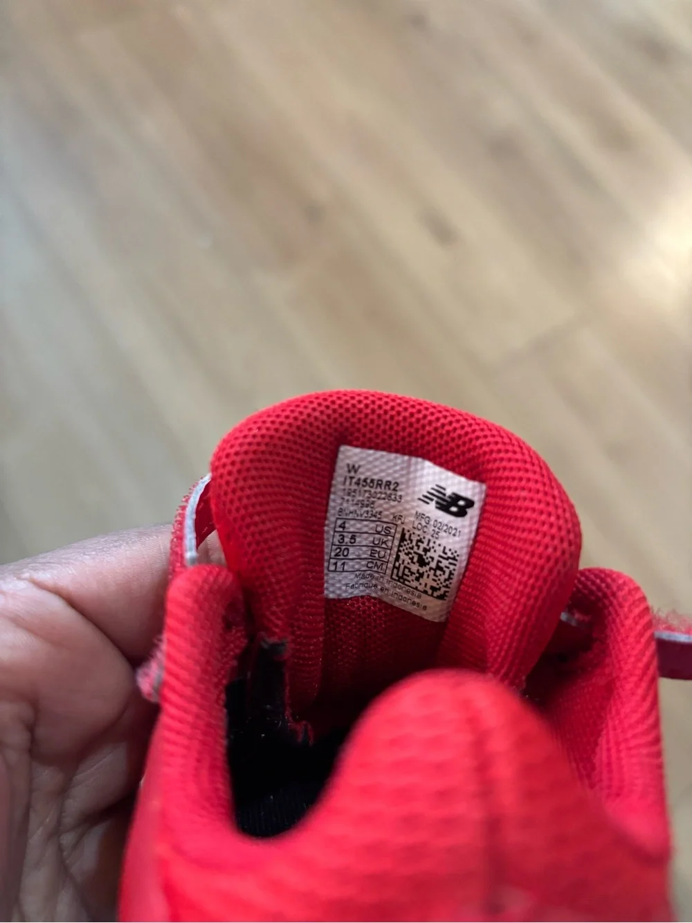 New Balance Kids Red Mesh Hook-and-Loop Sneakers